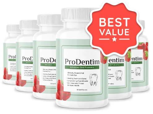 Six bottles of ProDentim with two bonus e-books